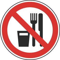 Табличка Р 30 "Запрещается принимать пищу"
